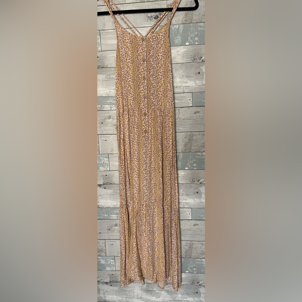 Boho Floral Rayon Button Down Sleeveless Maxi Sundress Size XXL (18)